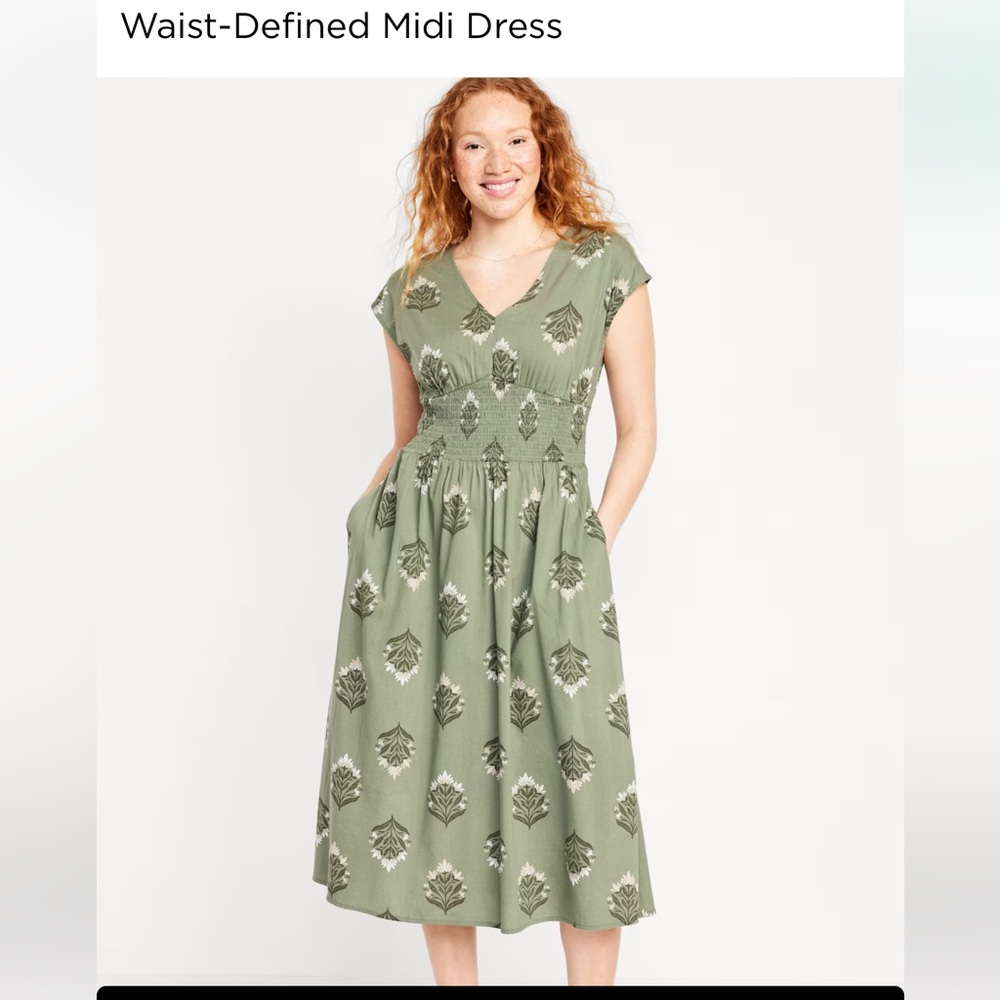 Old Navy Waist Defined Midi Dress